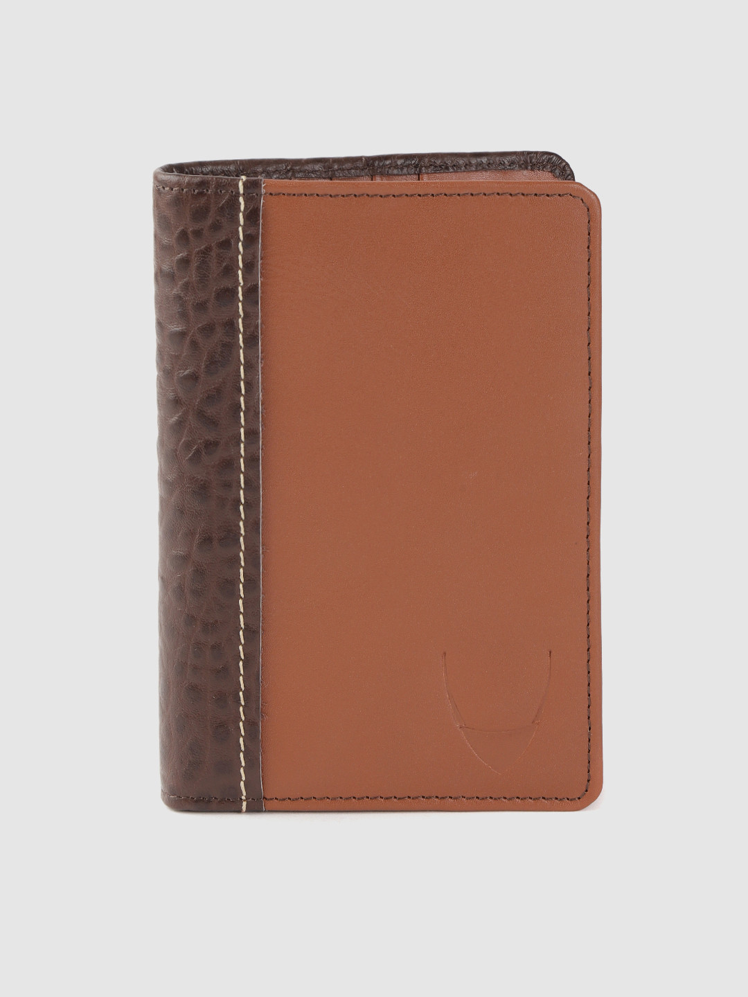 

Hidesign Women Brown Croc Textured Leather Passport Holder