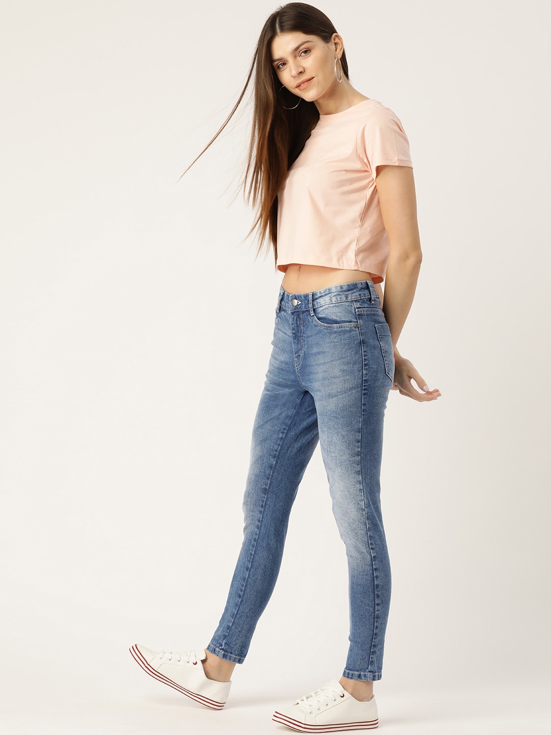 

Mast & Harbour Women Blue Skinny Fit Mid-Rise Clean Look Jeans