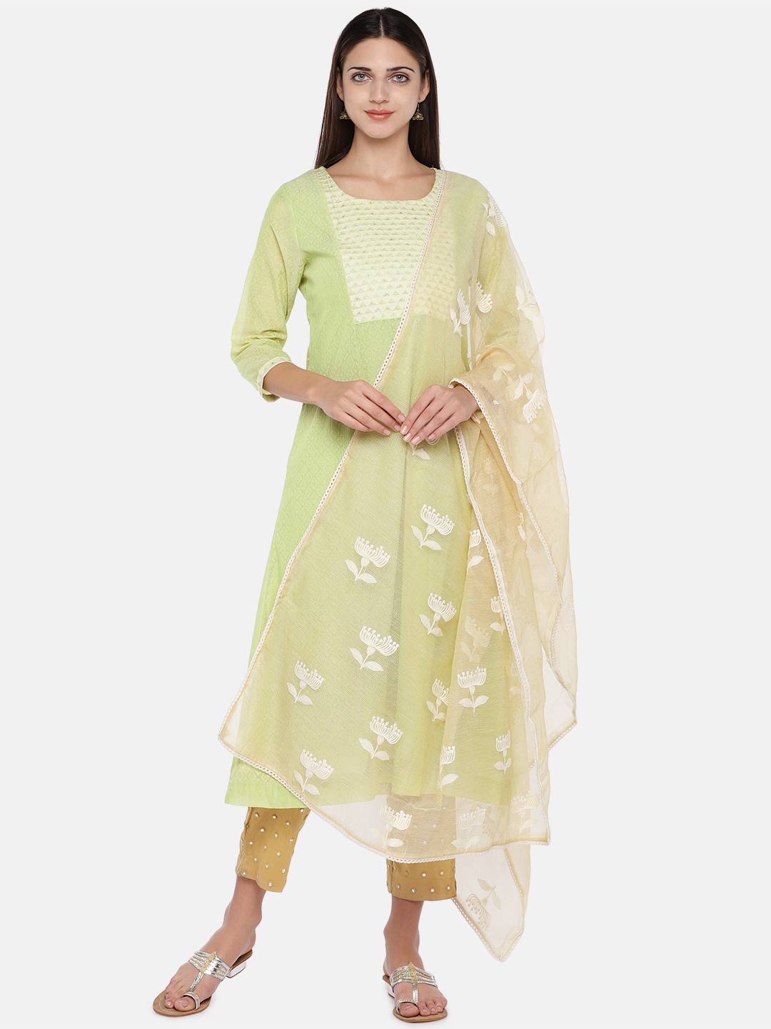 

Ethnicity Beige Embroidered Dupatta