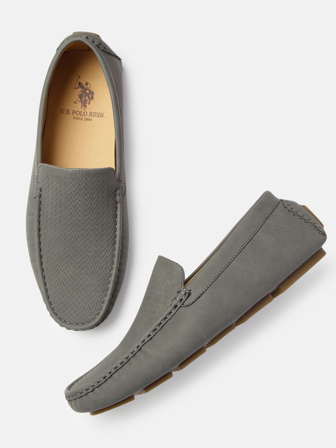 

U.S. Polo Assn. Men Grey Textured COLIN Loafers