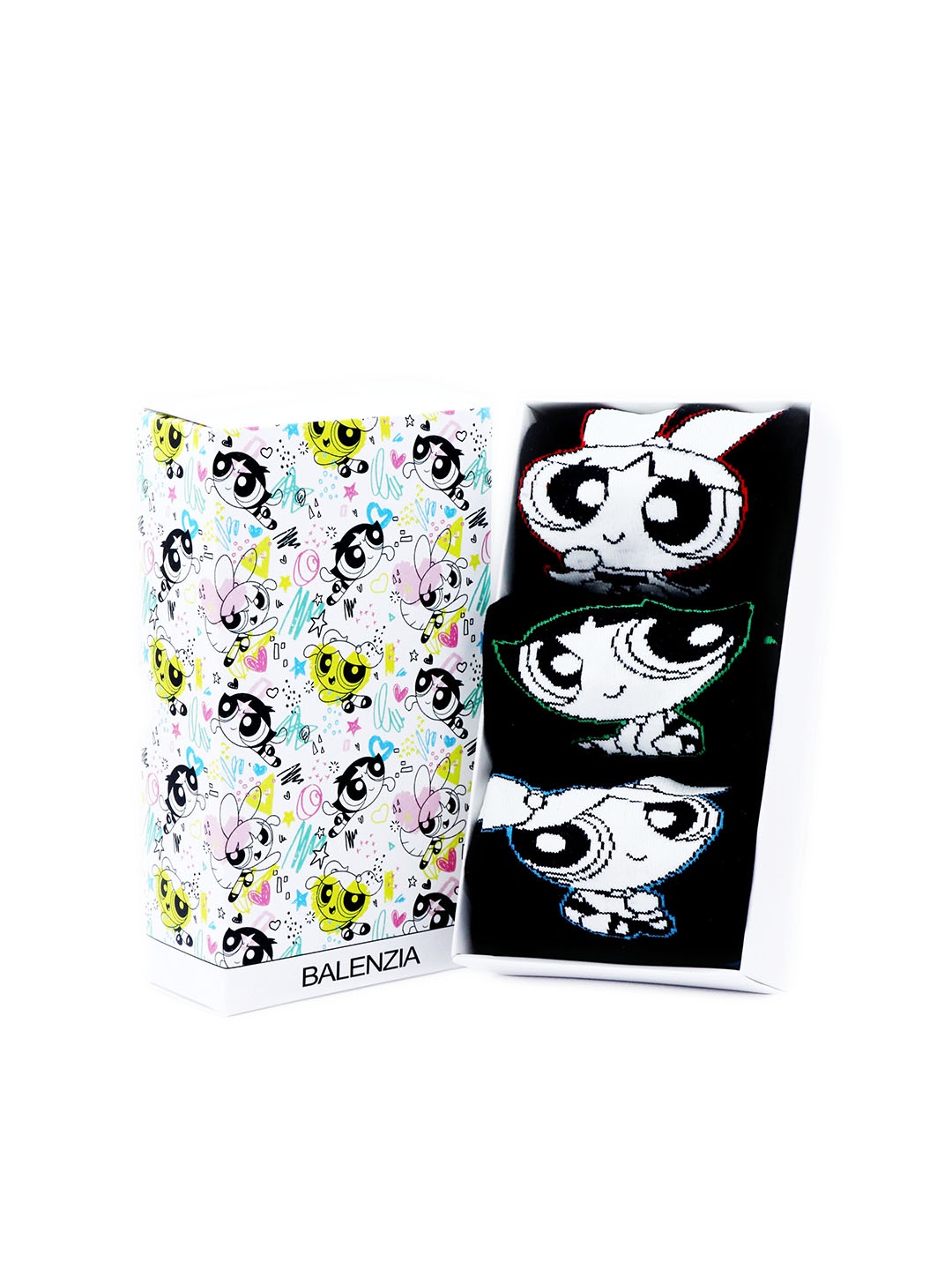 

Cartoon Network Women Pack of 3 Assorted Powerpuff Girls Printed Above-Ankle Socks