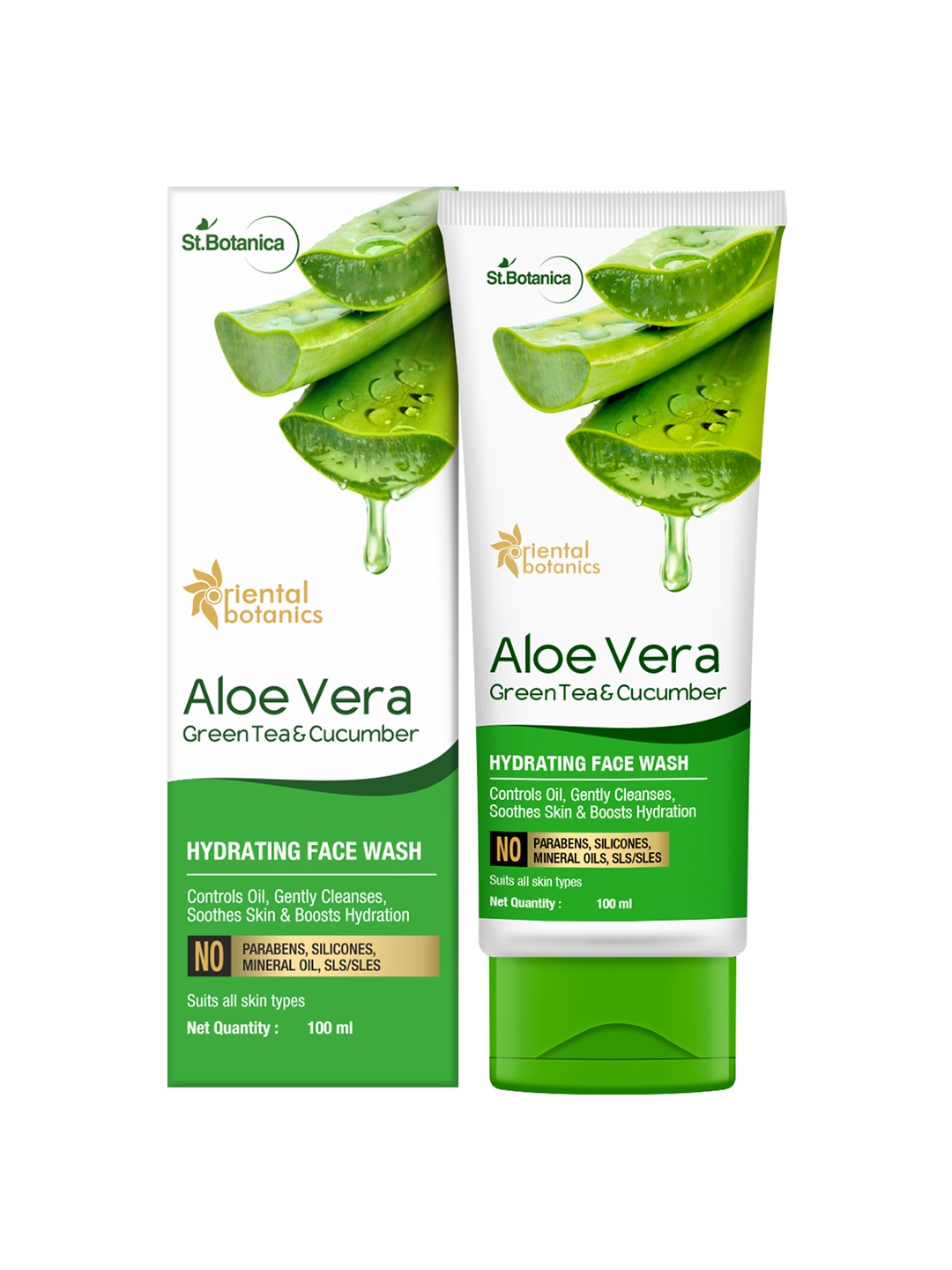 

Oriental Botanics Unisex Aloe Vera, Green Tea & Cucumber Hydrating Face Wash 100 ml