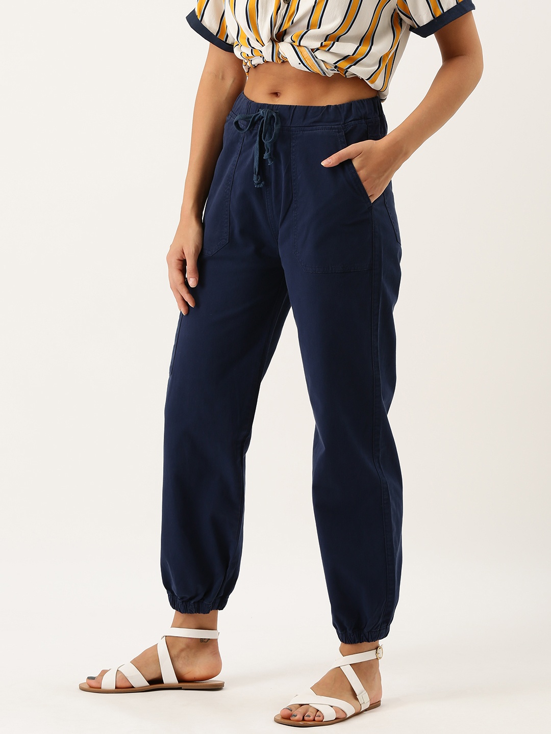 

Moda Rapido Women Navy Blue Regular Fit Solid Joggers