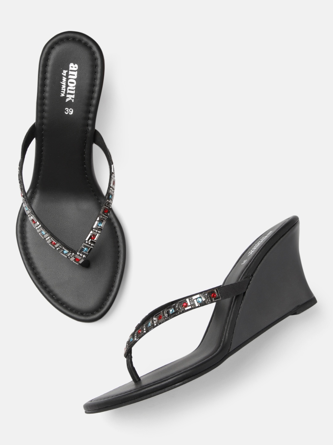 

Anouk Women Black Embellished Wedges