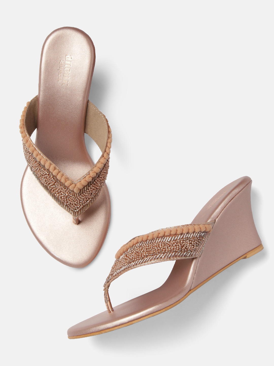 

Anouk Women Peach-Coloured Embellished Wedges