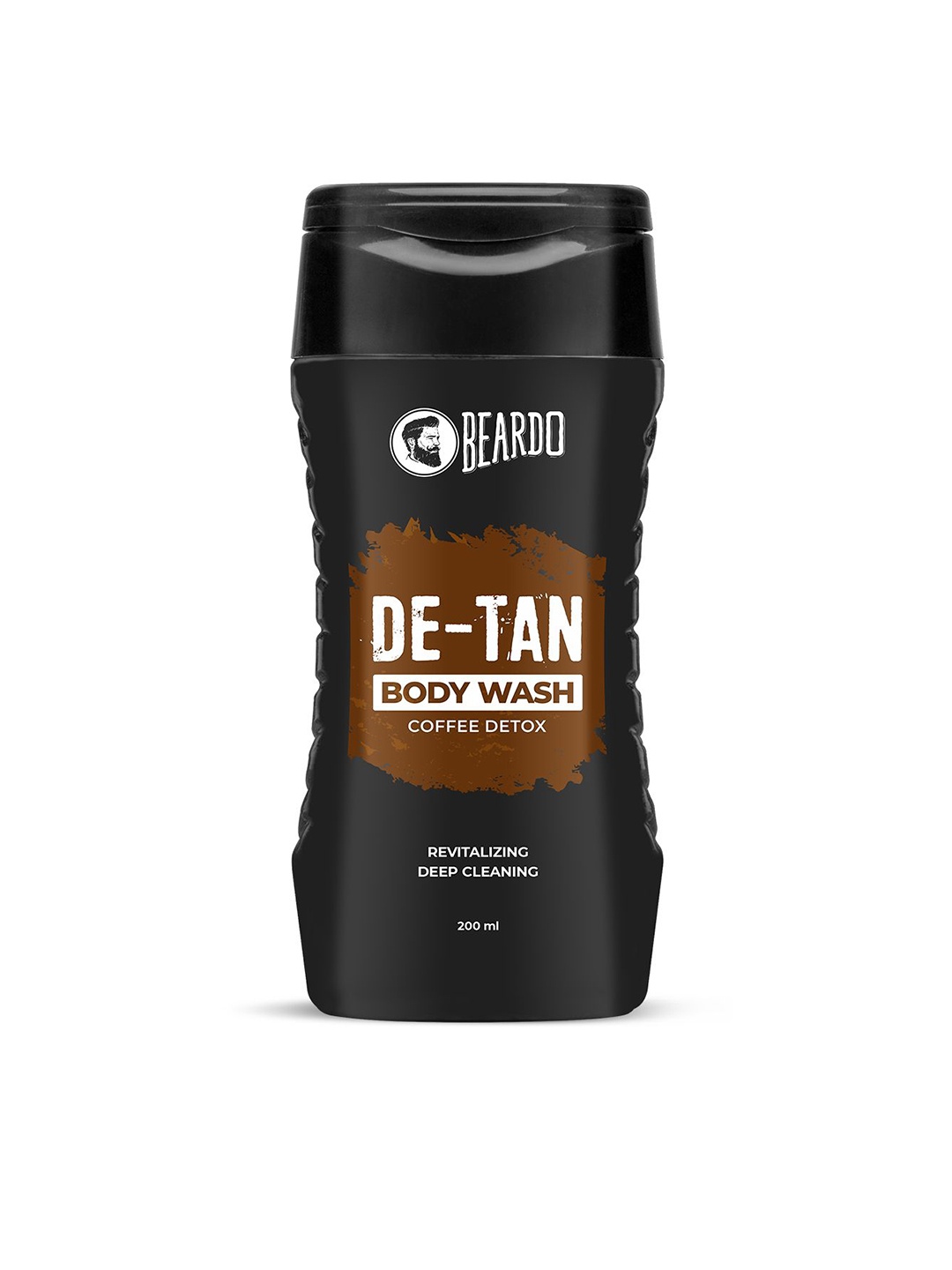 

BEARDO Men De-Tan Body Wash for Skin Detox & Deep Cleansing with Caffeine - 200 ml, Black