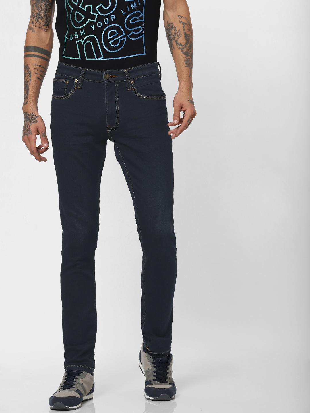 

Jack & Jones Men Blue Ben Skinny Fit Low-Rise Clean Look Stretchable Jeans
