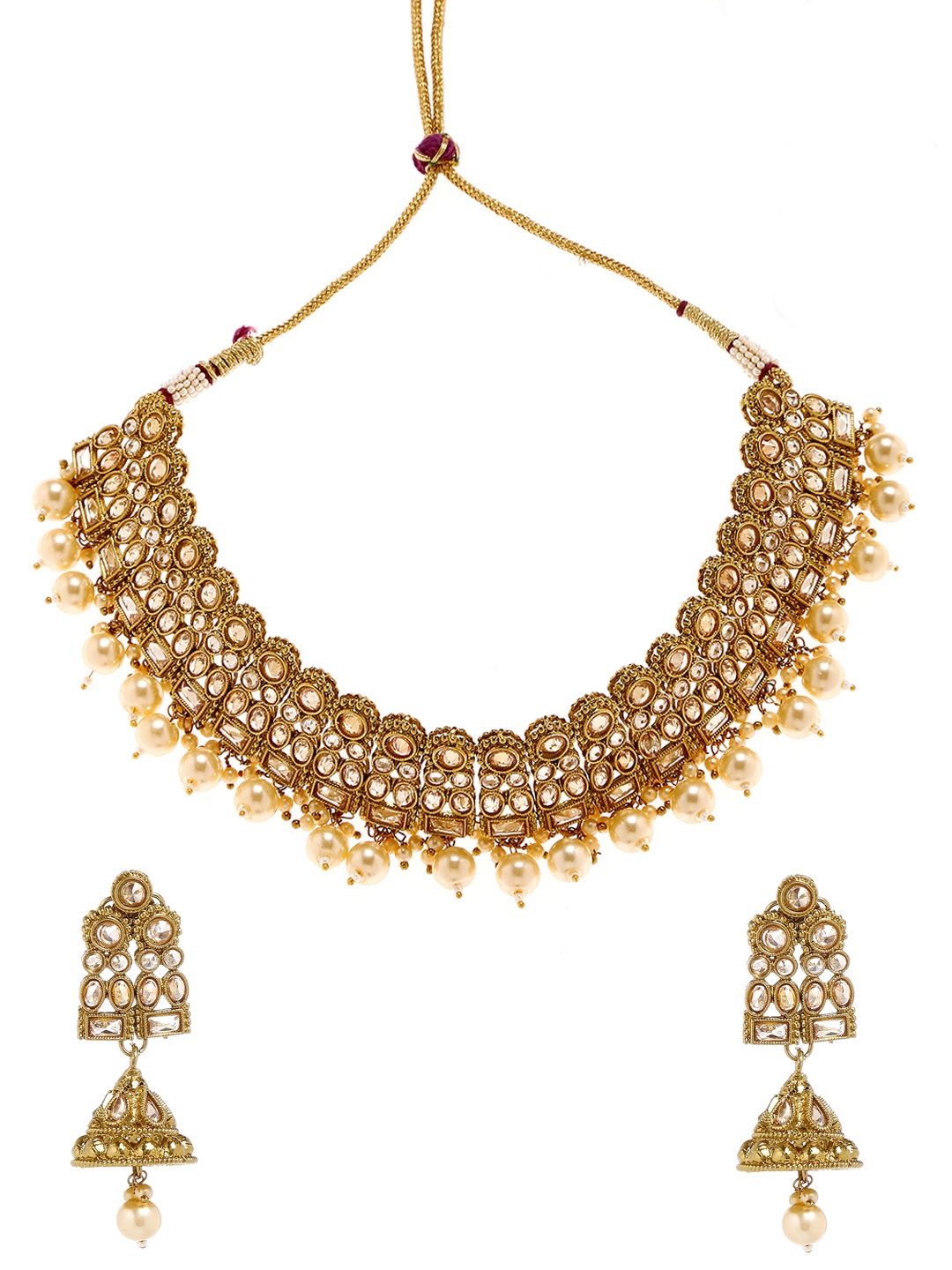 

Bamboo Tree Jewels Gold Toned Handcrafted Jewellery Set
