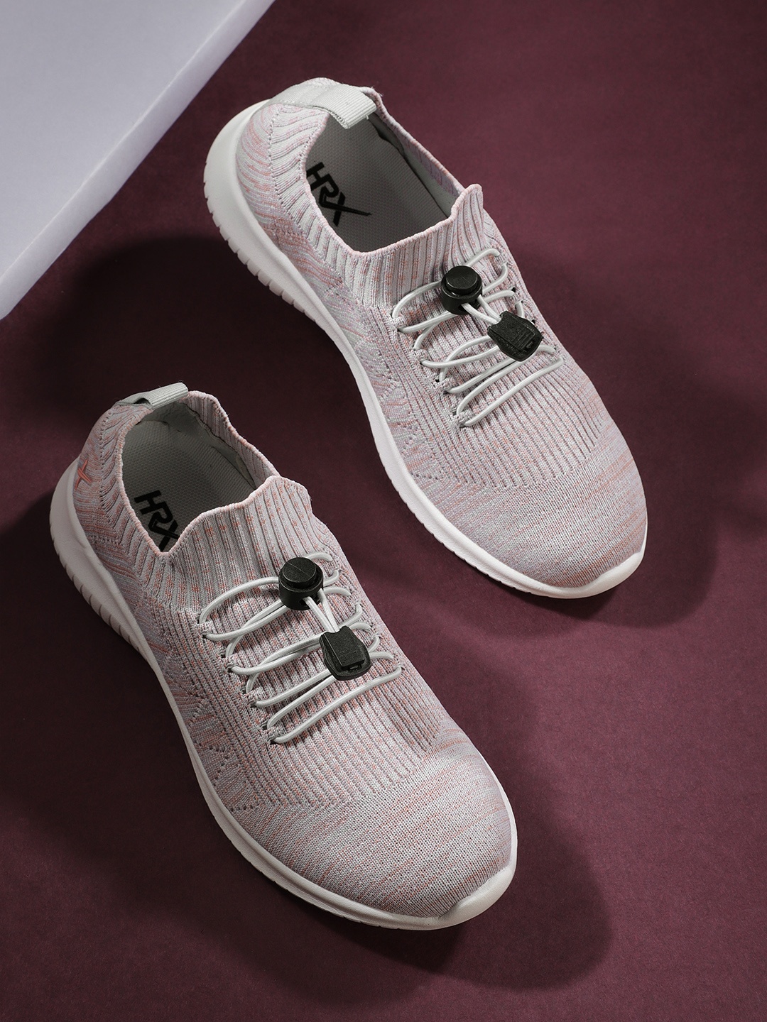 

HRX by Hrithik Roshan Women Grey & Peach Walk Ride Running Shoes