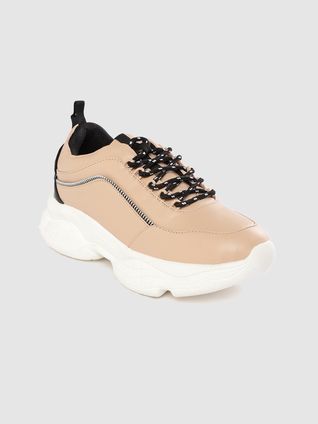 

Roadster Women Peach-Coloured Solid Chunky Sneakers