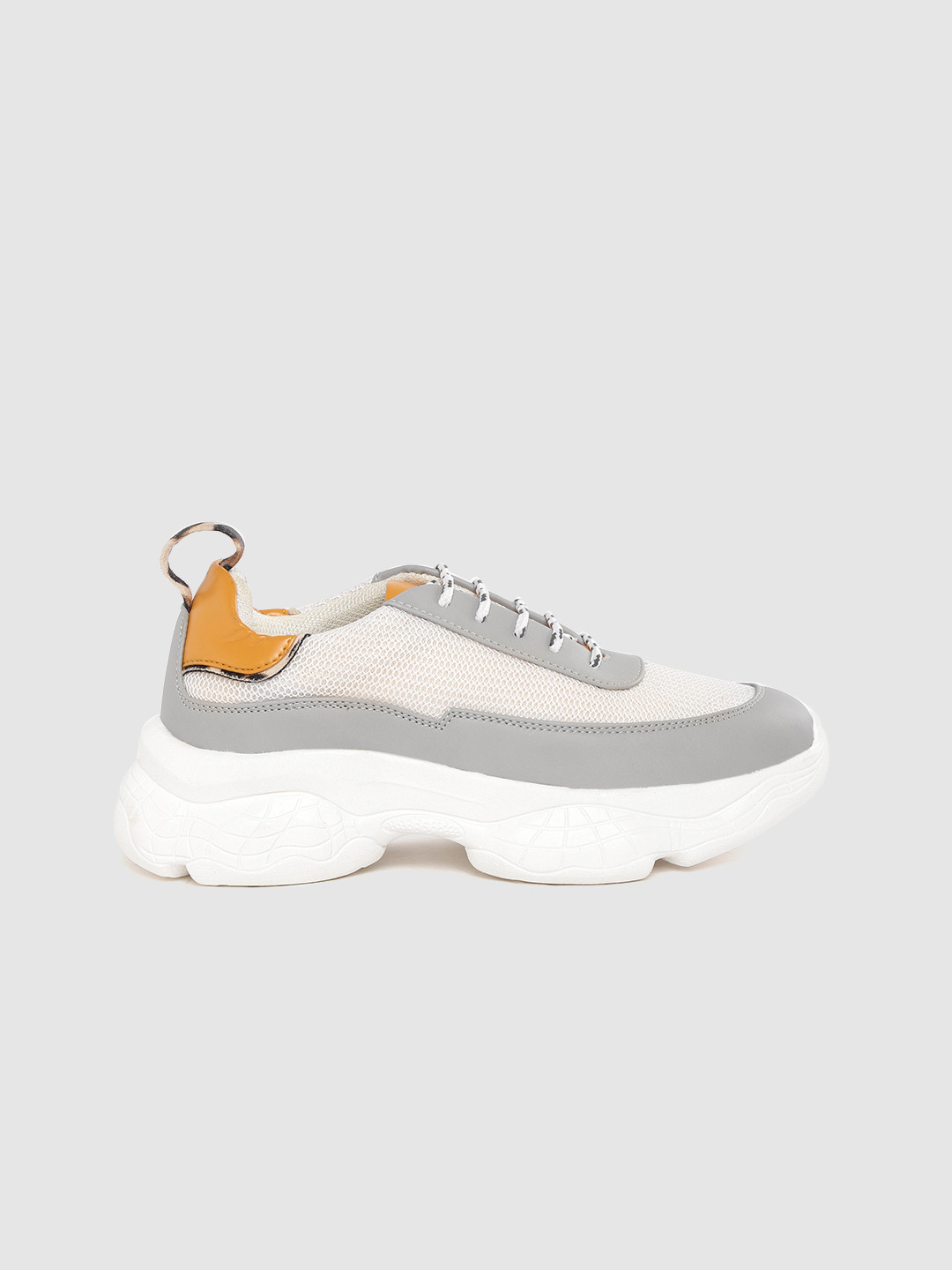 

Roadster Women Off-White & Grey Colourblocked Sneakers