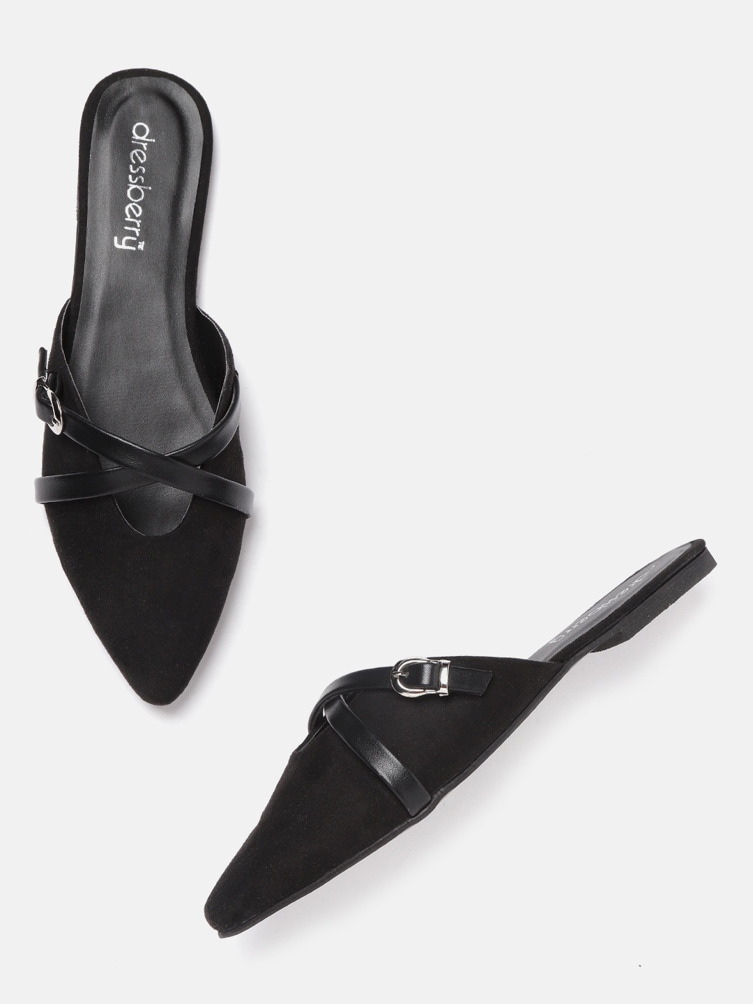

DressBerry Women Black Solid Mules