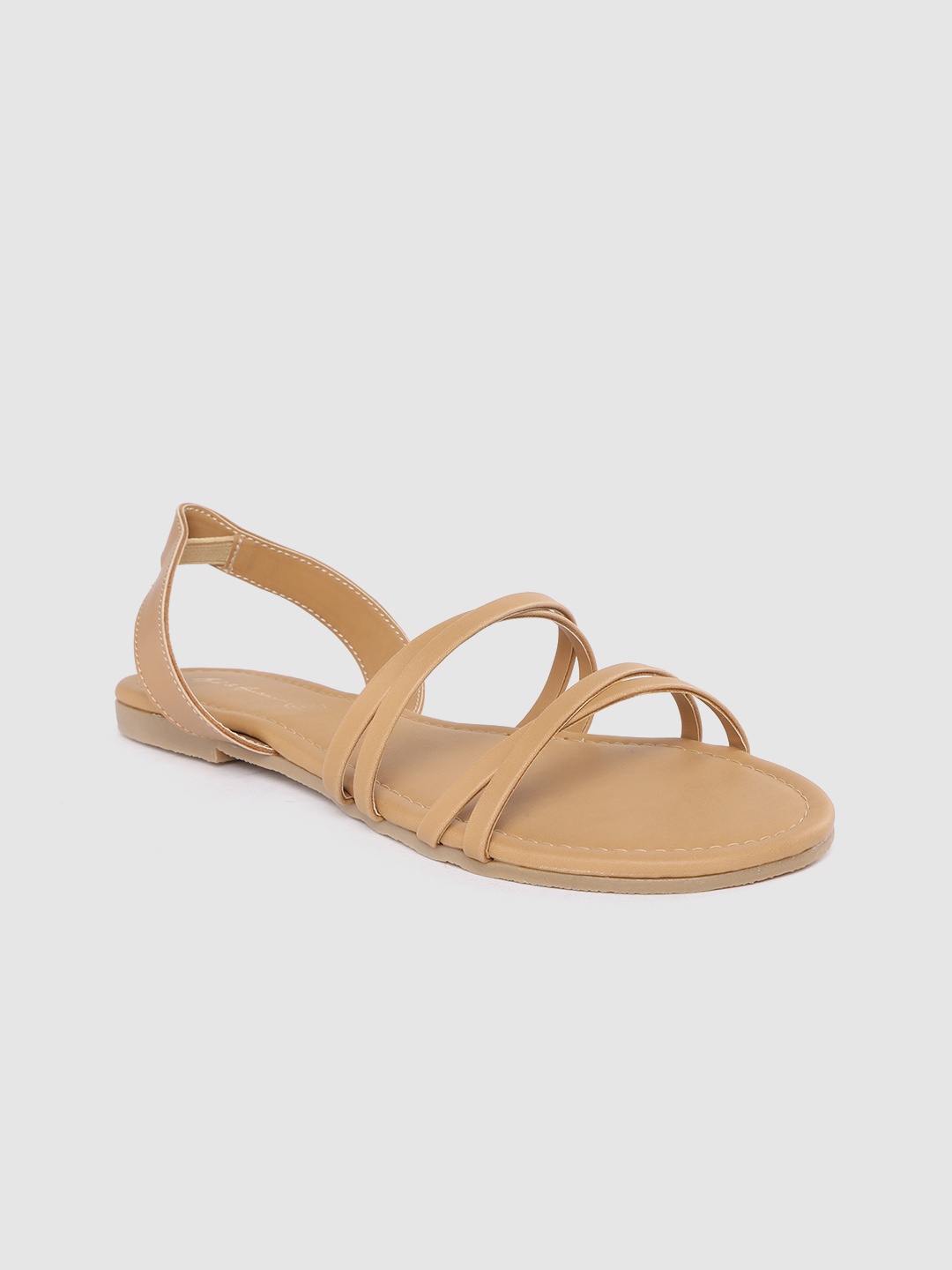 

Mast & Harbour Women Beige Strappy Open Toe Flats