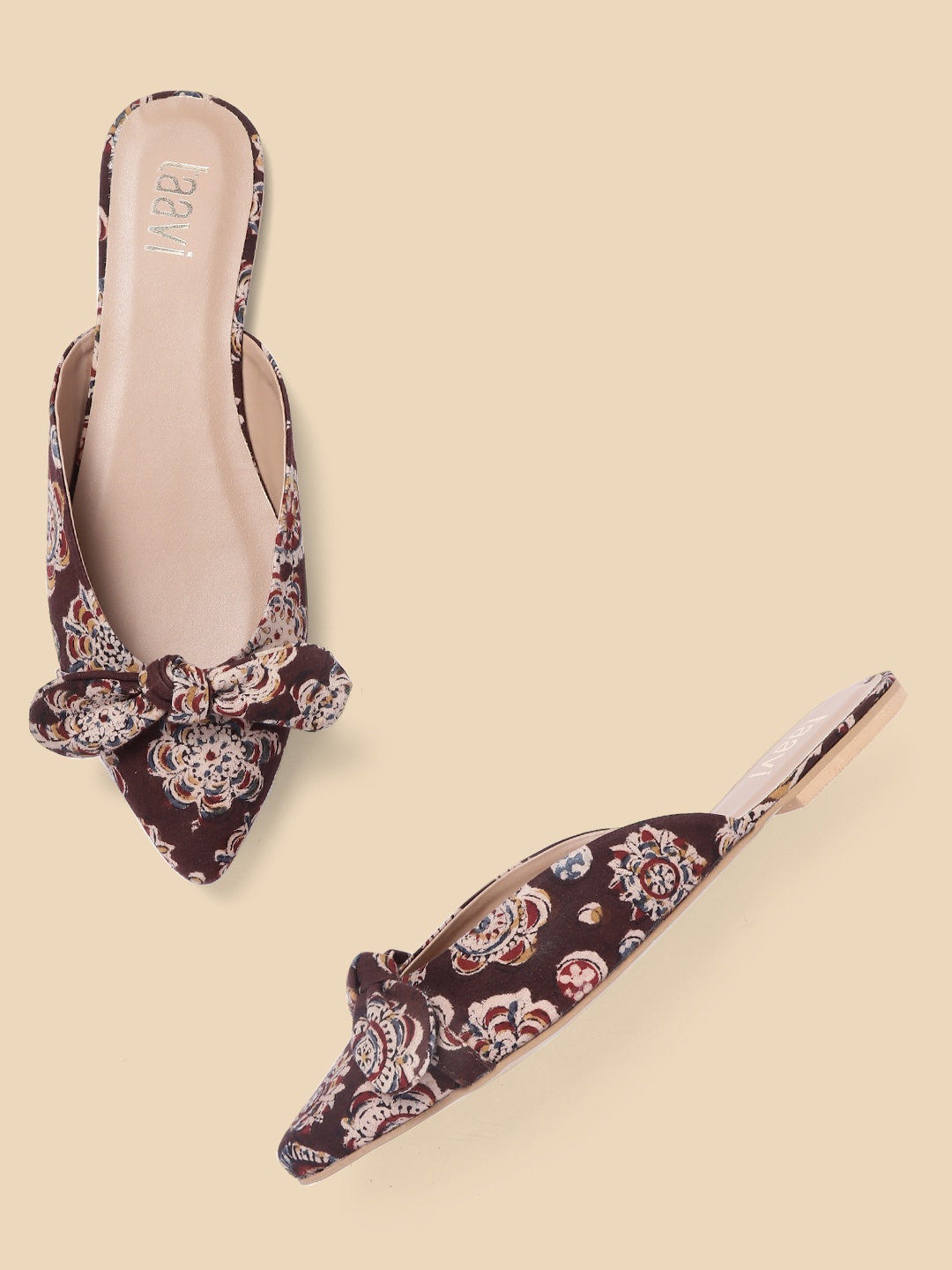 

Taavi Women Coffee Brown & Beige Ethnic Print Mules