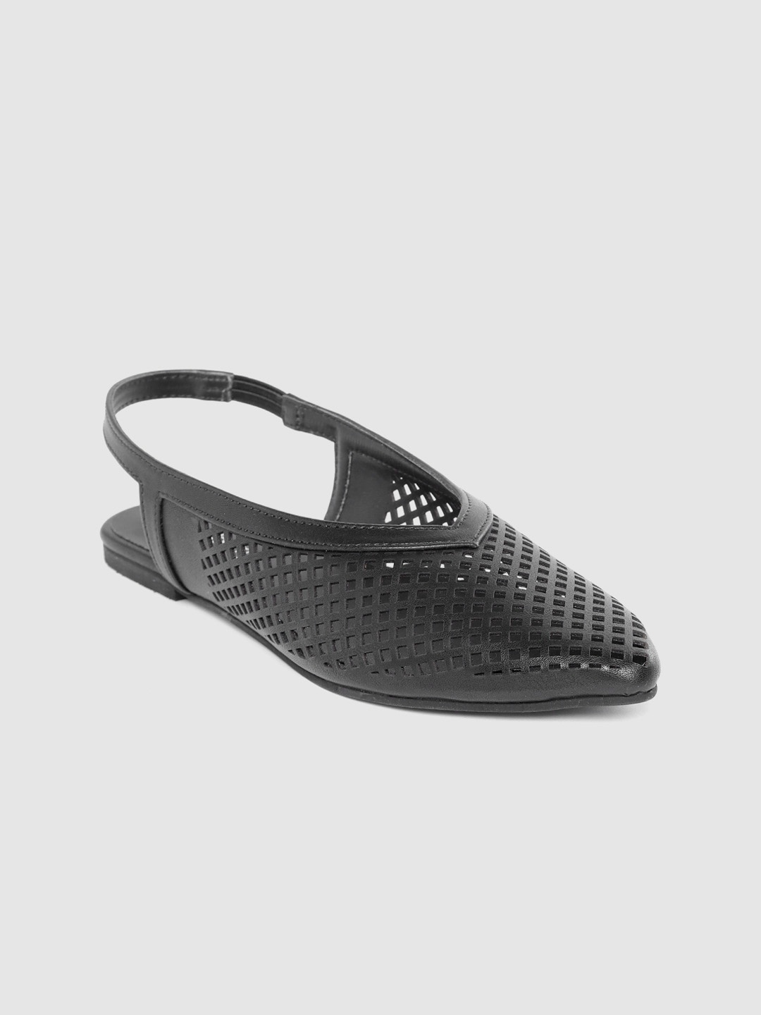 

DressBerry Women Black Laser Cut Flats