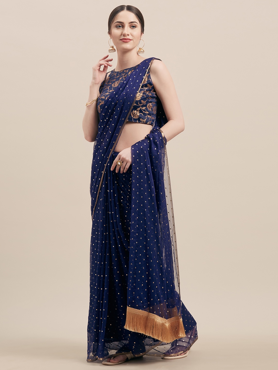 

Tikhi Imli Blue Embellished Saree