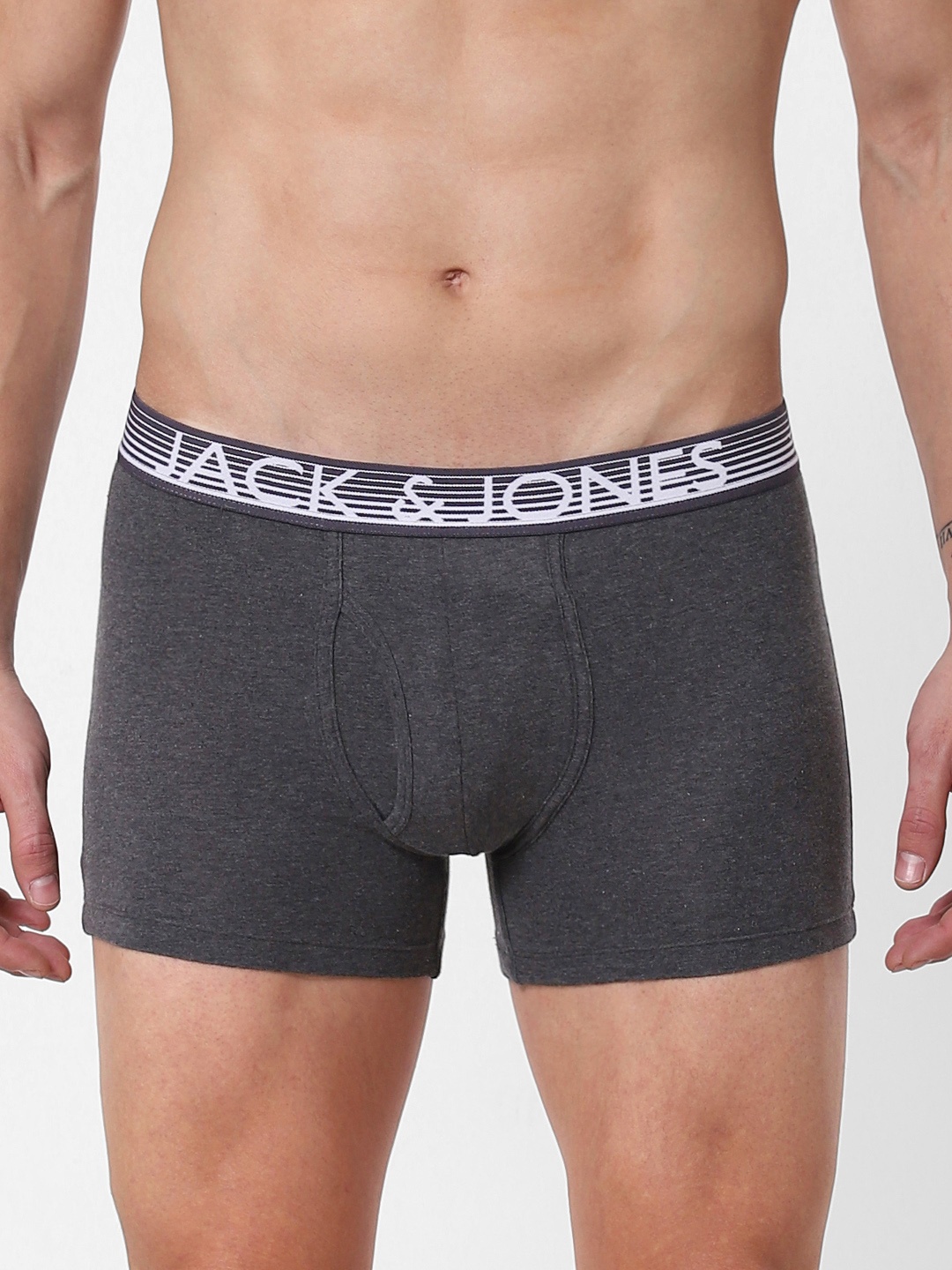 

Jack & Jones Men Grey Solid Trunks 2114352006