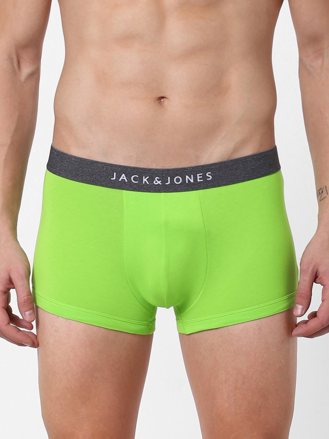 

Jack & Jones Men Green Solid Brazilian Trunks 2114348006