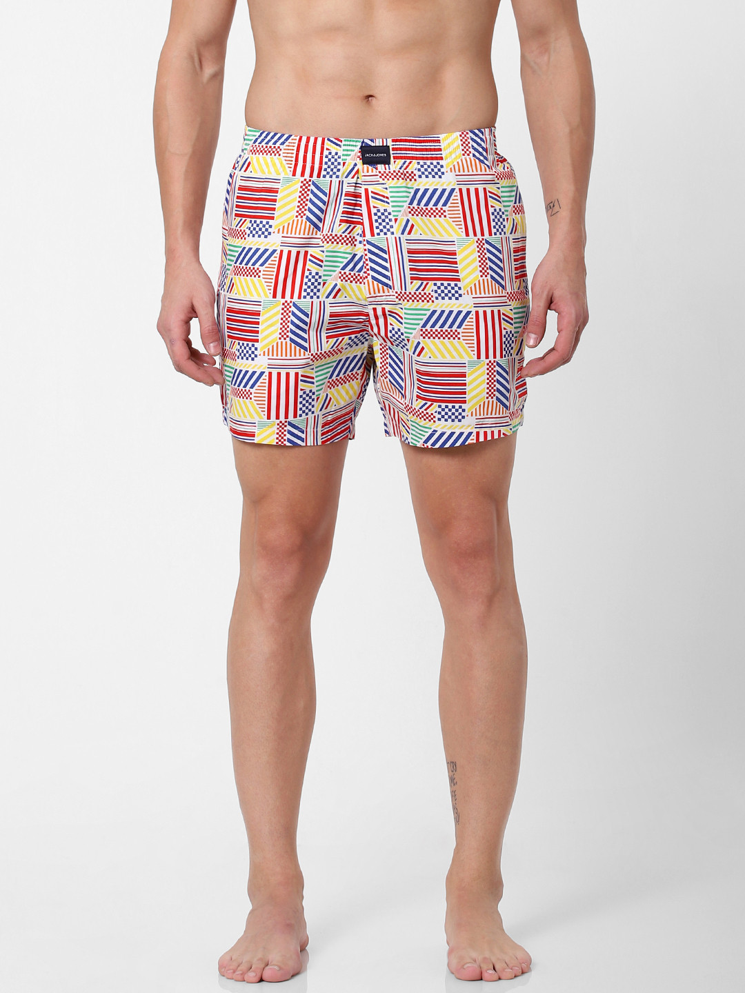 

Jack & Jones Men Multi-Coloured Printed Pure Cotton Boxers 2119075009