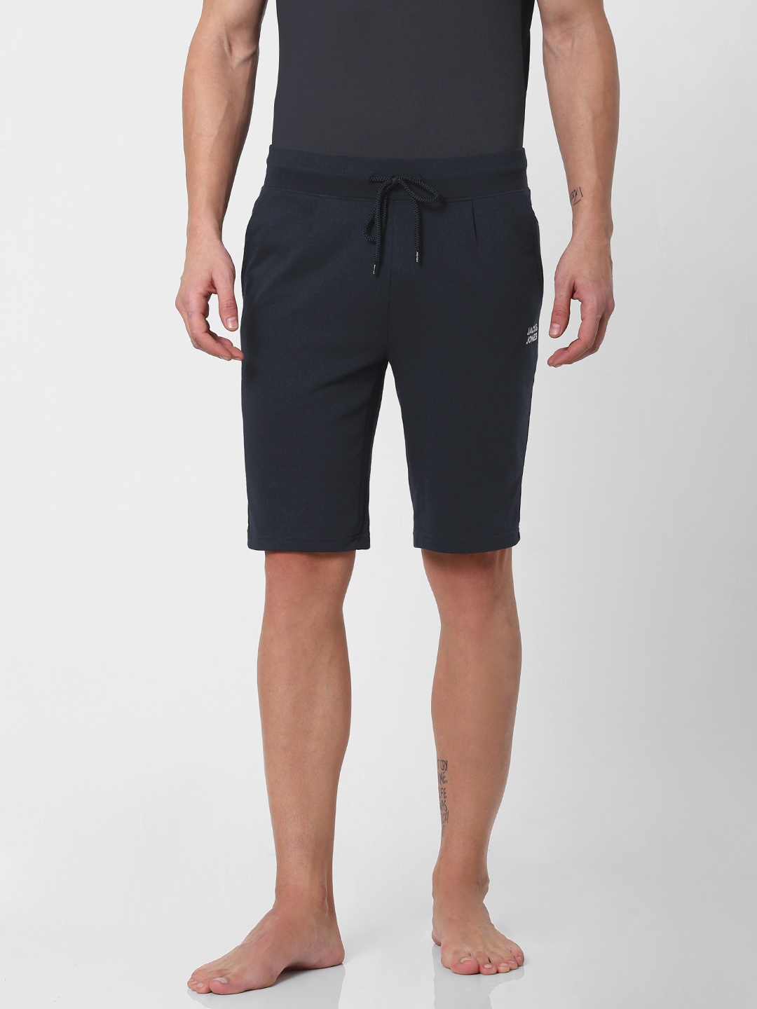

Jack & Jones Men Navy Blue Solid Regular Fit Lounge Shorts