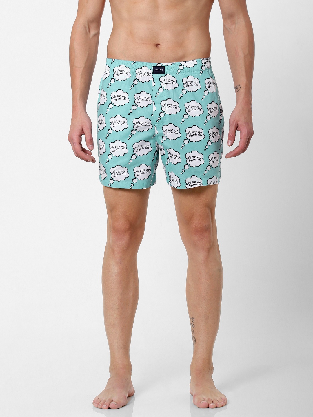 

Jack & Jones Men Blue & White Printed Pure Cotton Boxers 2114460001