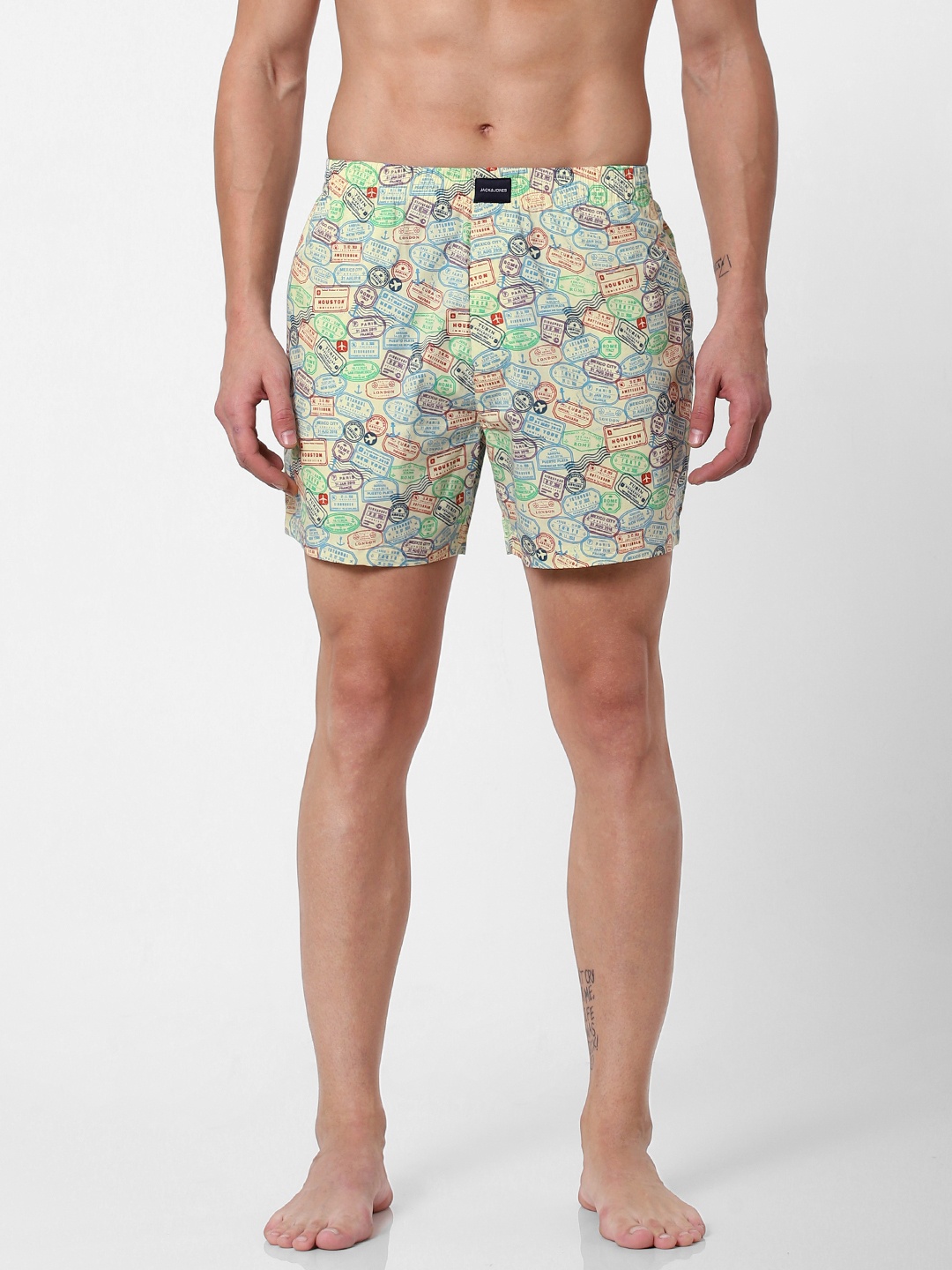 

Jack & Jones Men Multi-Coloured Printed Pure Cotton Boxers 2119074010