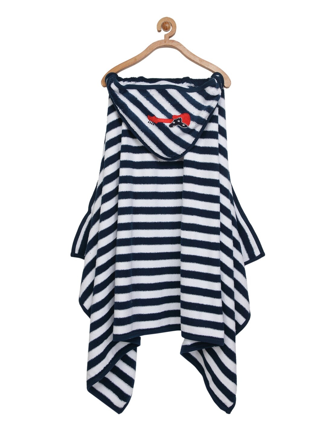 

My Milestones Unisex Infant Navy Blue & White Striped 380GSM Hooded Bath Towel Wrap