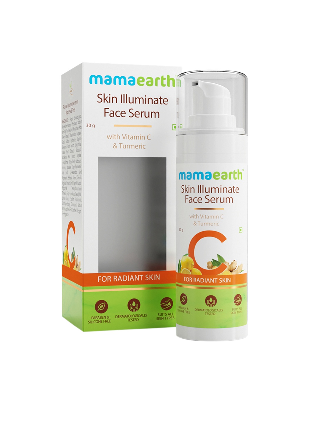 

Mamaearth Skin Illuminate Vitamin C Serum with Turmeric For Radiant Skin 30 g, White