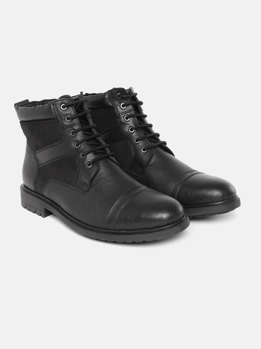 

Roadster Men Black Solid Mid-Top Flat Boots