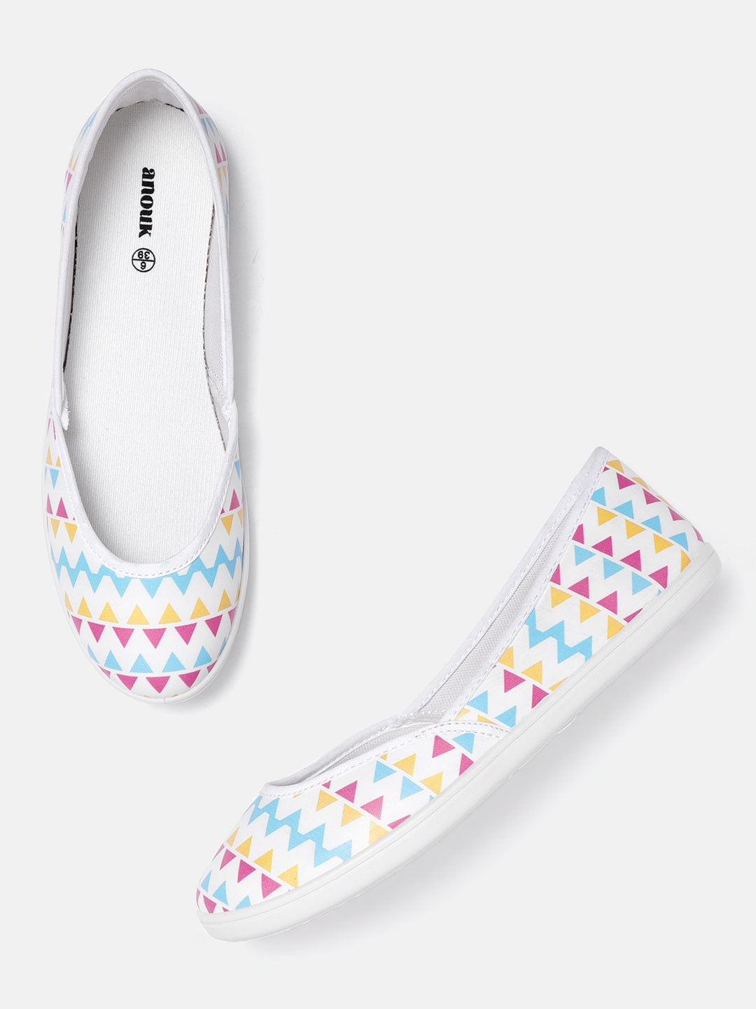

Anouk Women Multicoloured Geometric Print Ballerinas, Multi