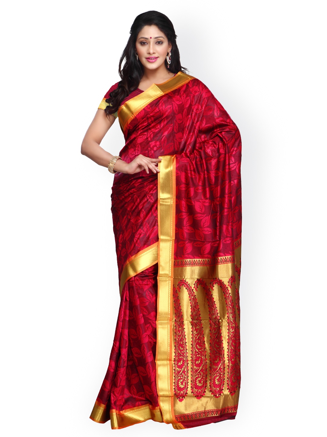 

Varkala Silk Sarees Red Jacquard Kanchipuram Art Silk Traditional Saree