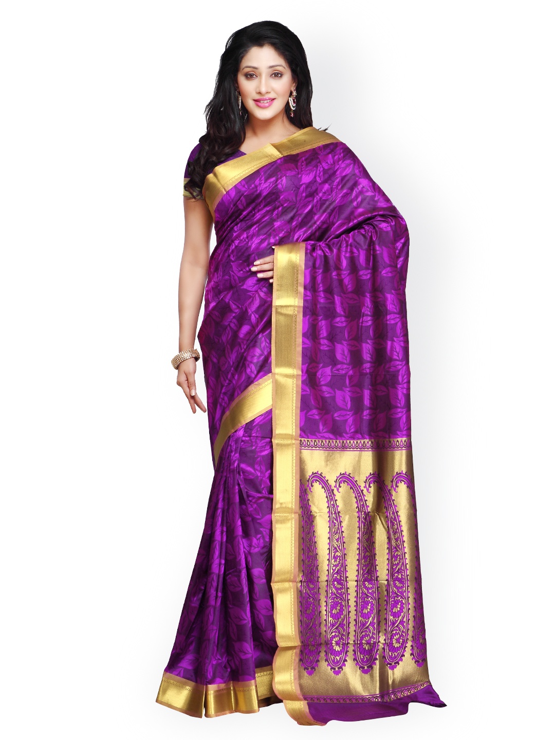 

Varkala Silk Sarees Purple Jacquard Kanchipuram Art Silk Traditional Saree
