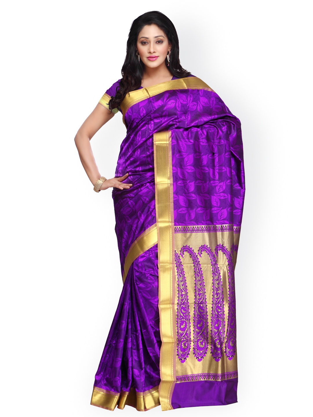 

Varkala Silk Sarees Purple Jacquard Kanchipuram Art Silk Traditional Saree