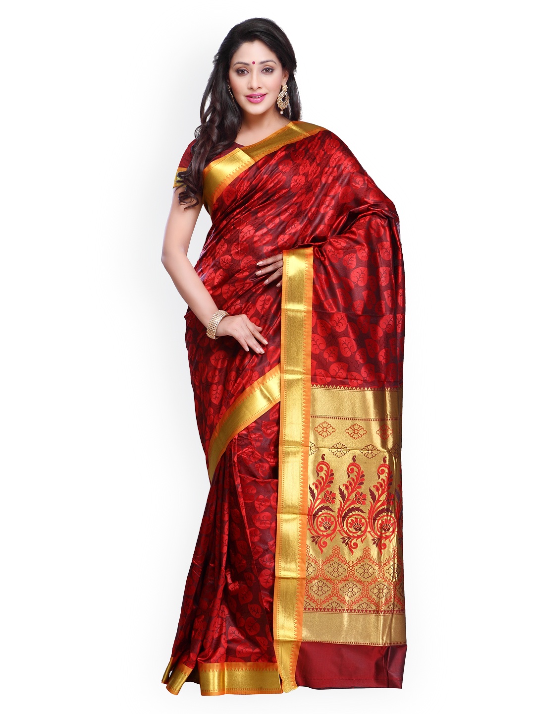 

Varkala Silk Sarees Red Jacquard Kanchipuram Art Silk Traditional Saree
