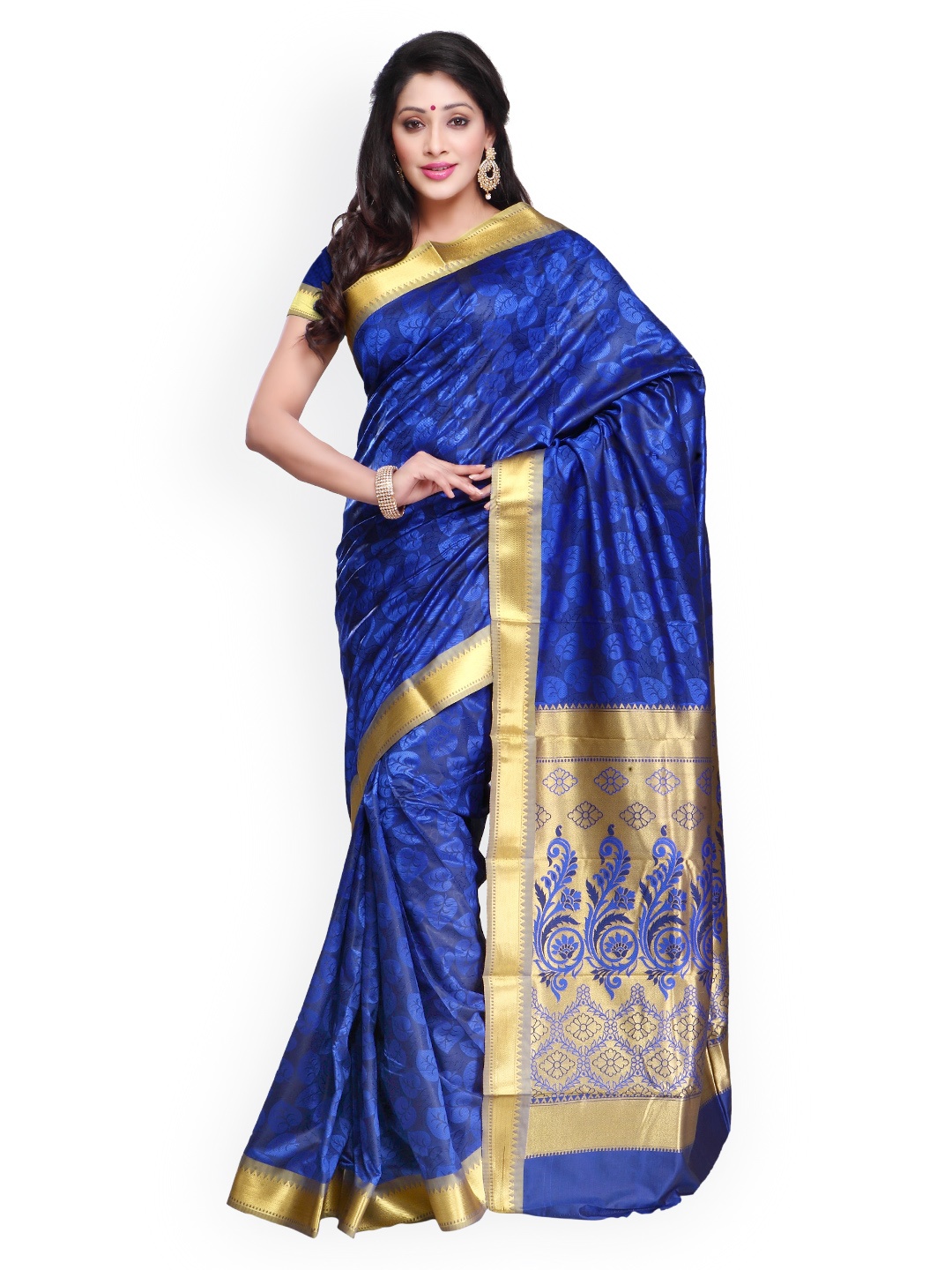 

Varkala Silk Sarees Blue Jacquard Kanchipuram Art Silk Traditional Saree