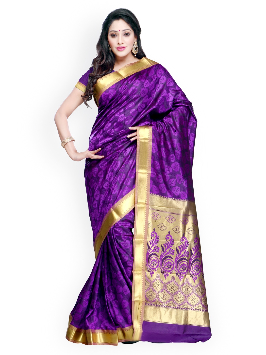 

Varkala Silk Sarees Purple Jacquard Kanchipuram Art Silk Traditional Saree