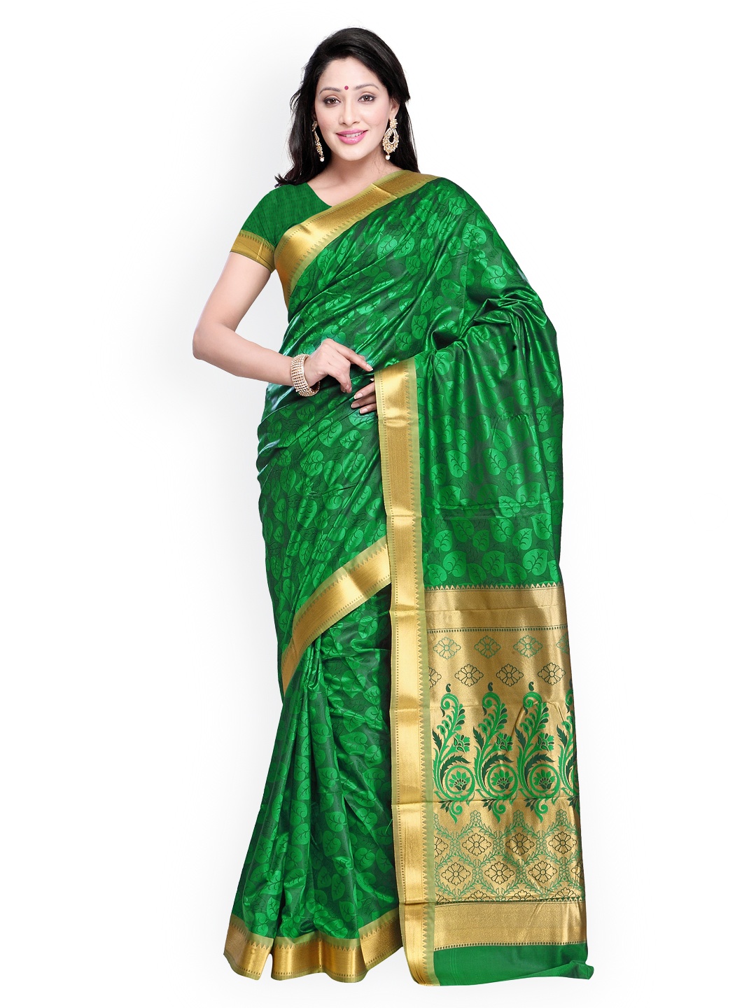 

Varkala Silk Sarees Green Jacquard Kanchipuram Art Silk Traditional Saree