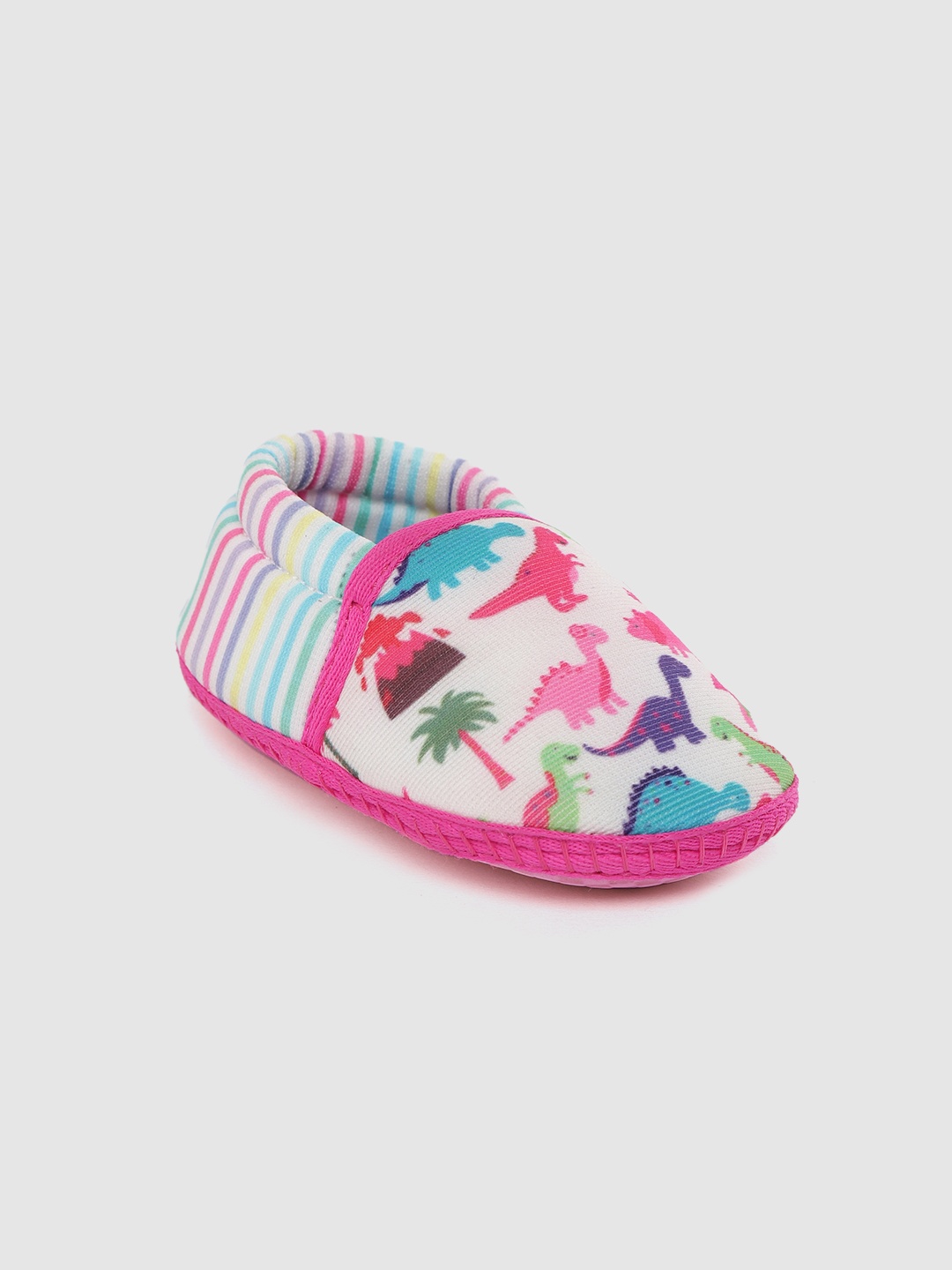 

TOOTSIES By KazarMax Girls White & Pink Printed Booties