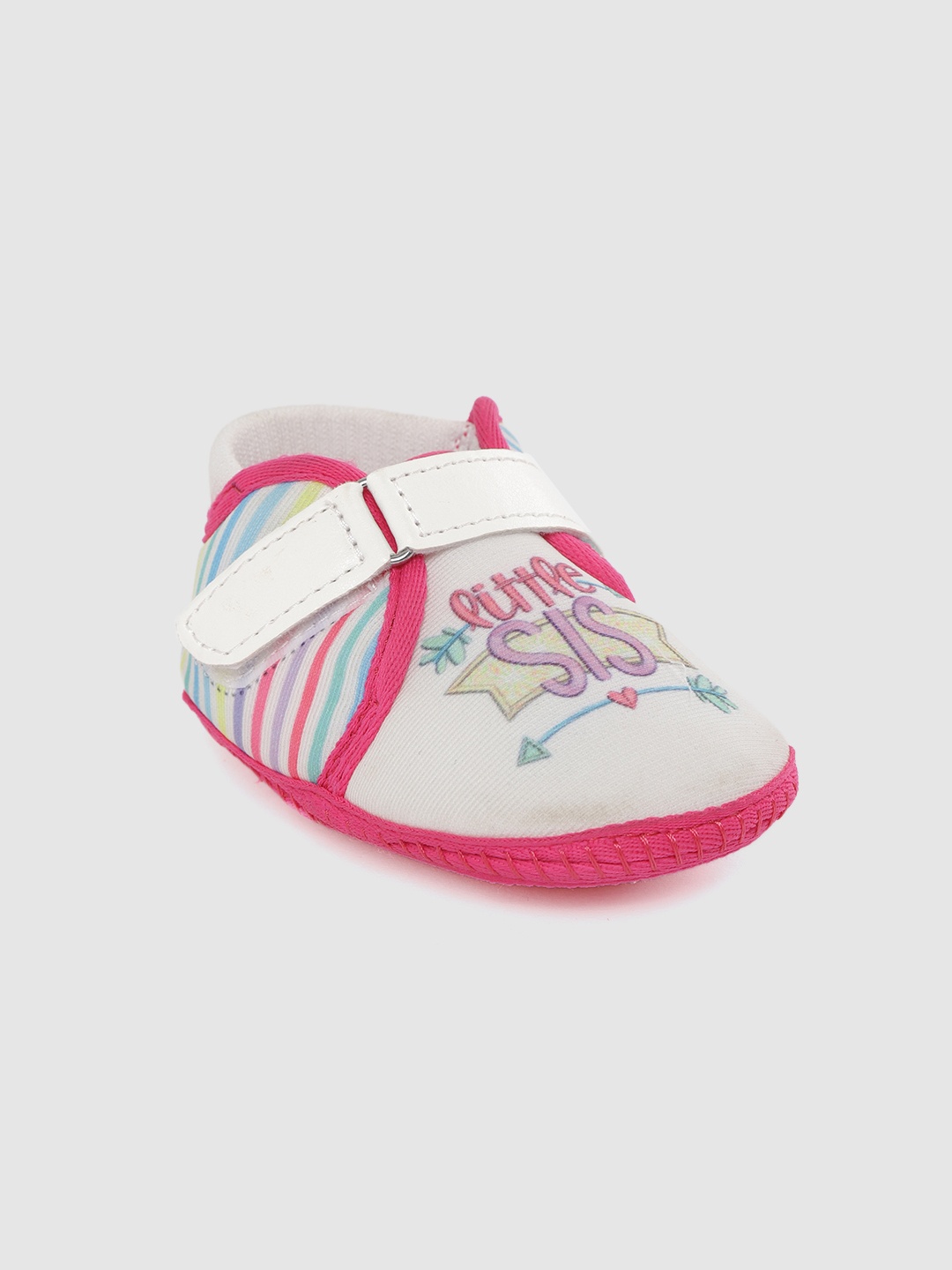 

TOOTSIES by KazarMax Girls White & Pink Printed Booties