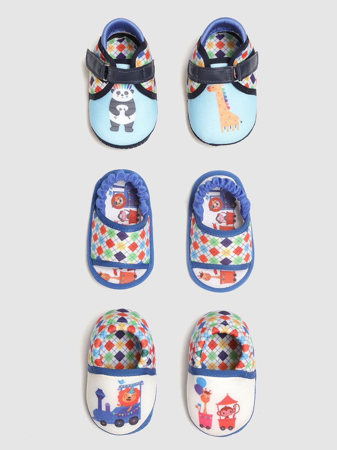 

TOOTSIES By KazarMax Boys Pack of 3 Multi-Coloured Printed Booties