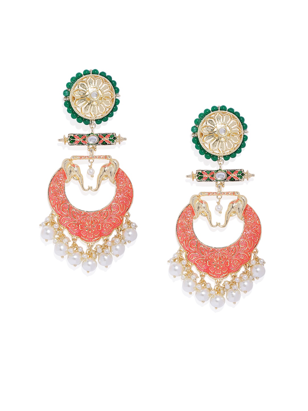 

AccessHer Gold-Toned & Green Classic Chandbalis