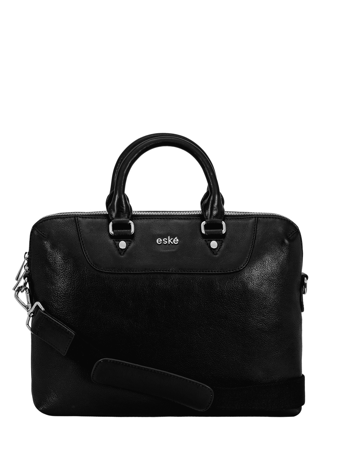 

Eske Men Black Solid Dilios Leather Laptop Bag