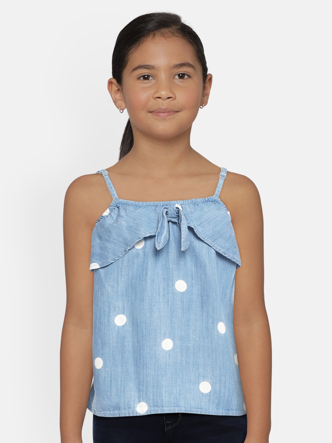 

Pepe Jeans Girls Blue Printed Top