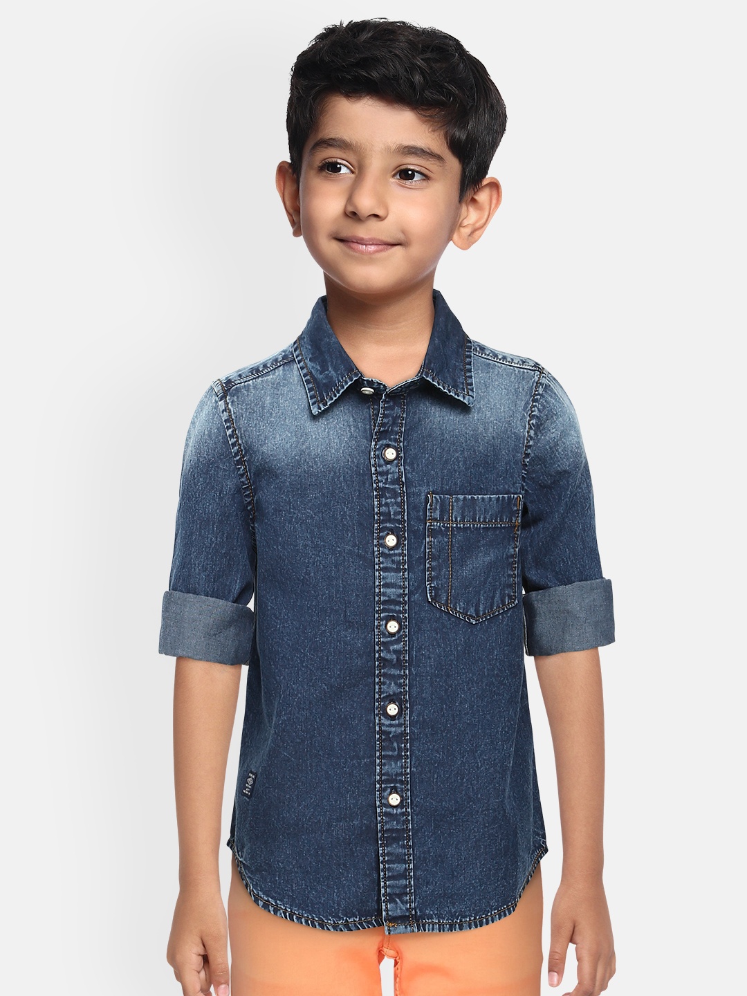 

Pepe Jeans Boys Blue Regular Fit Faded SHAWN LS IP Pure Cotton Casual Shirt