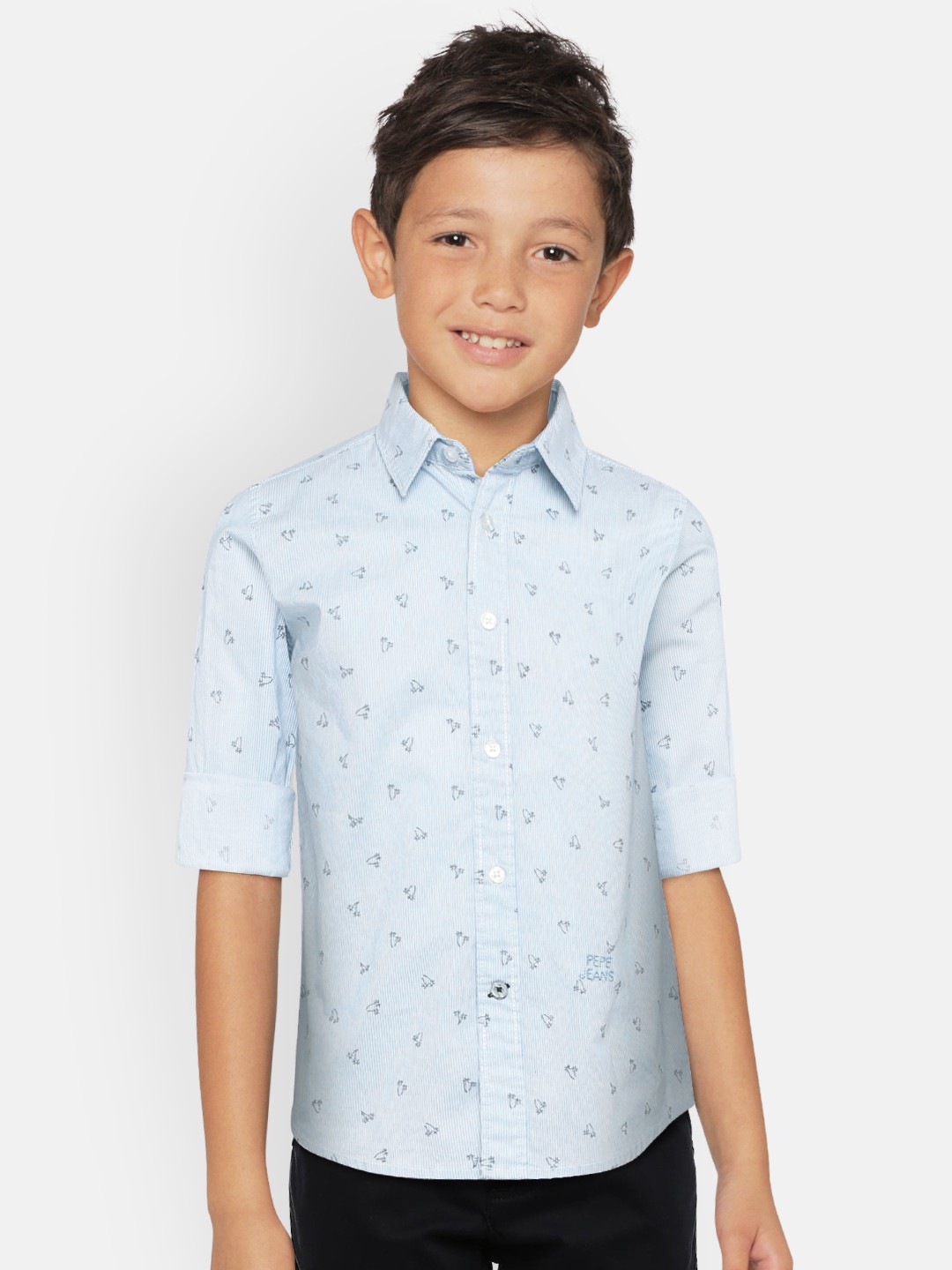 

Pepe Jeans Boys Blue Regular Fit Striped Casual Shirt