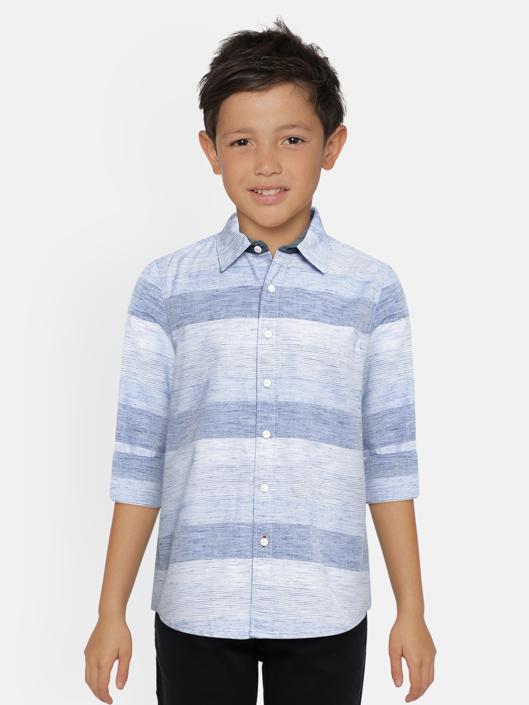 

Pepe Jeans Boys Blue Regular Fit Striped WALKER Casual Shirt