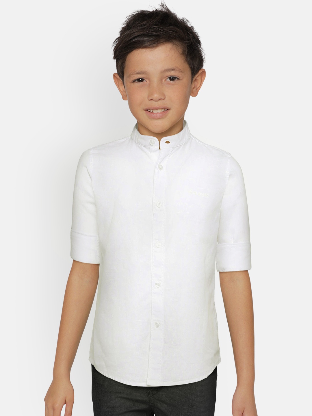 

Pepe Jeans Boys White Regular Fit Solid Casual Shirt