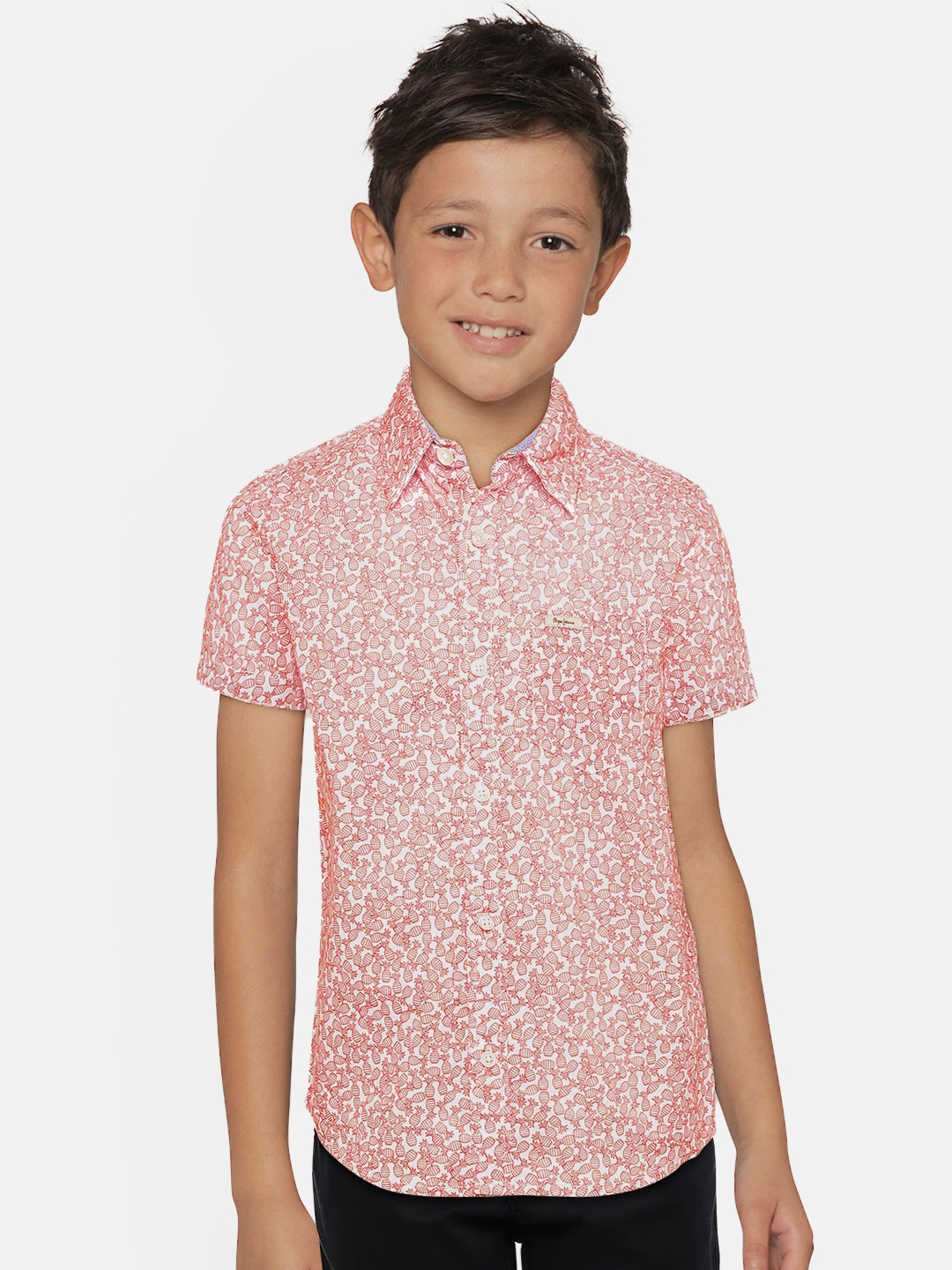 

Pepe Jeans Boys White & Red Regular Fit Printed Casual Shirt
