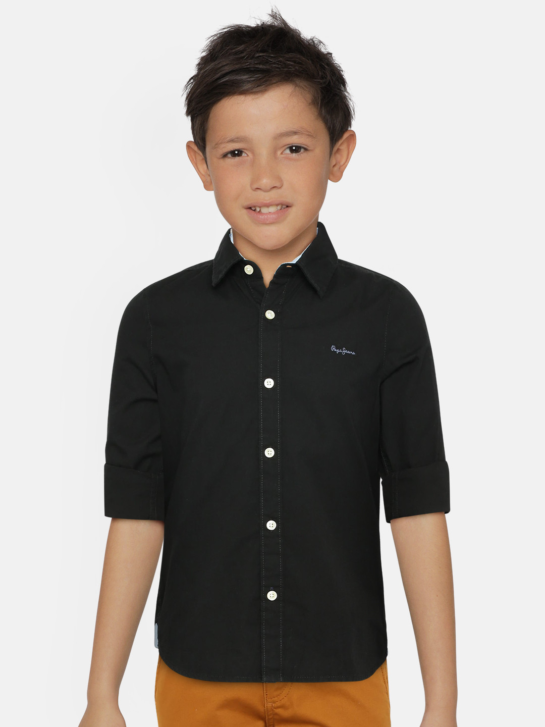 

Pepe Jeans Boys Black Regular Fit Solid Casual Shirt