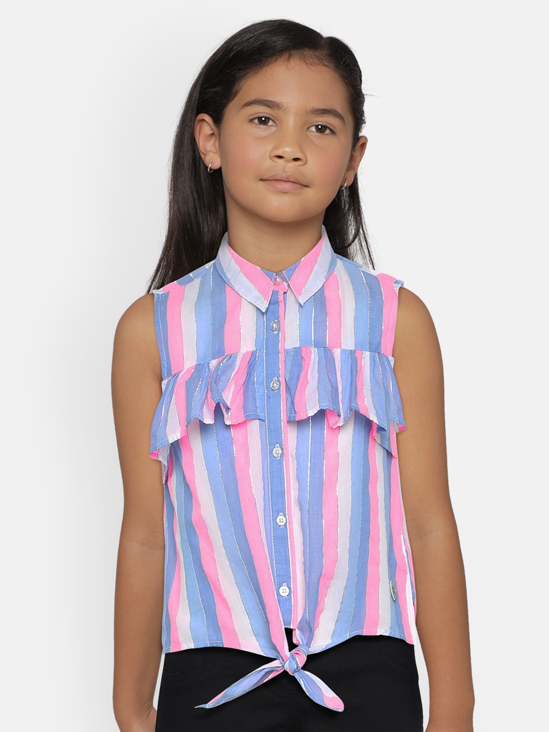 

Pepe Jeans Girls Multicoloured Candy Stripe Shirt Style Top, Multi